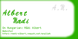 albert madi business card
