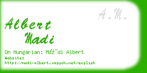 albert madi business card